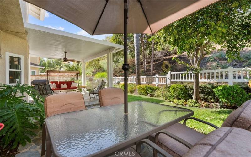 Backyard patio.