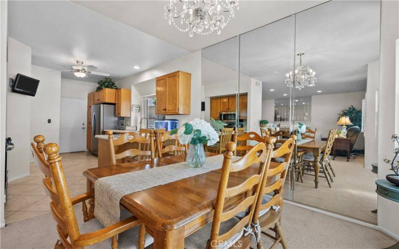 Dining room open to kitchen.