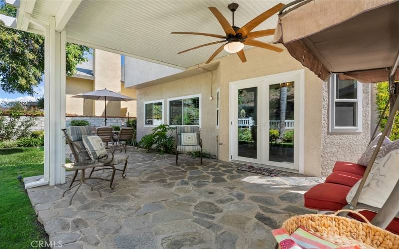 Backyard patio.