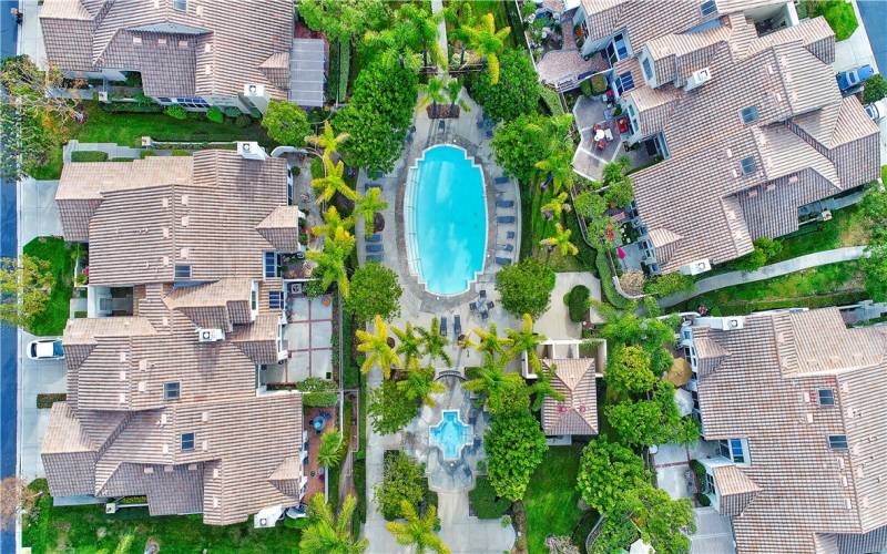 Aerial View of Alicante Association Pool and Spa.