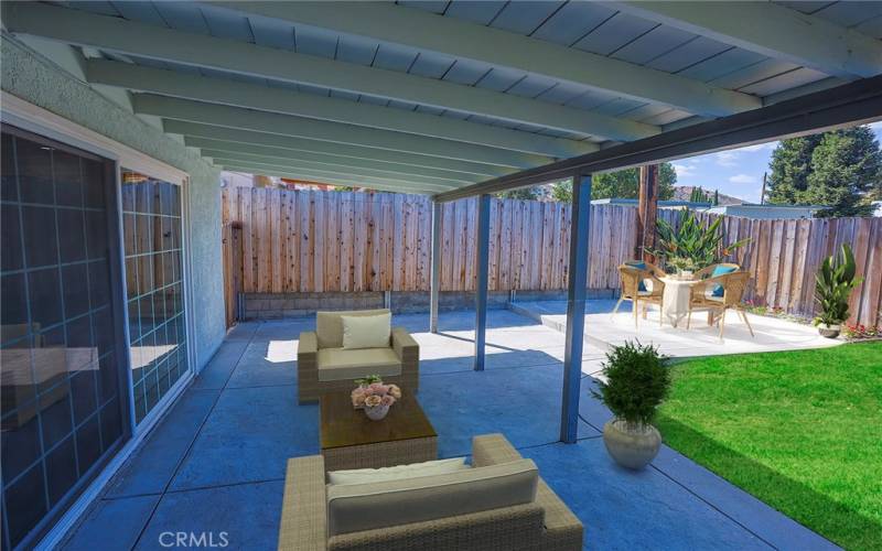 Virtual staged covered patio