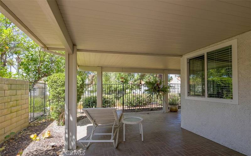 Backyard patio from the main bedroom