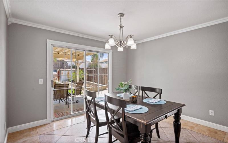 Formal dining, note the crown molding