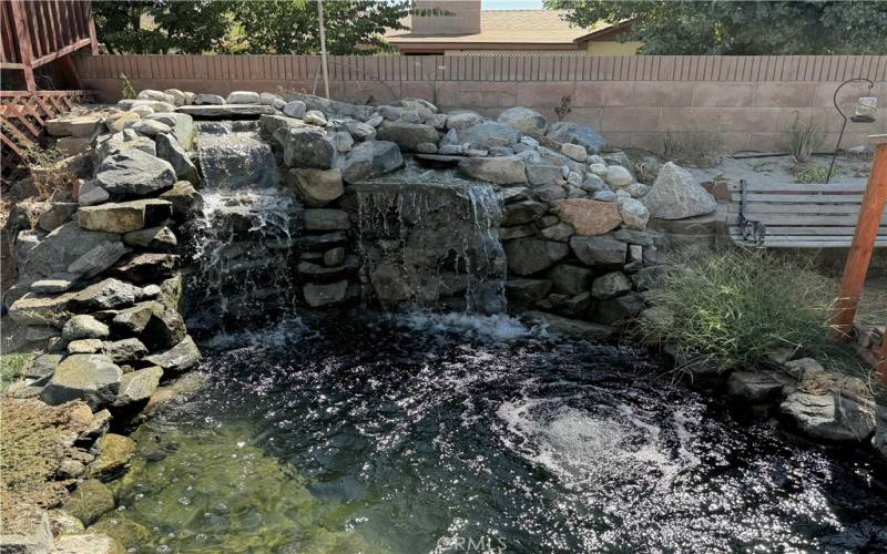 Stone Waterfall & Koi Pond