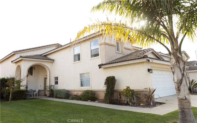 Side view of the front of the house