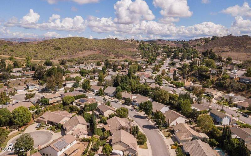 Aerial of neighborhood