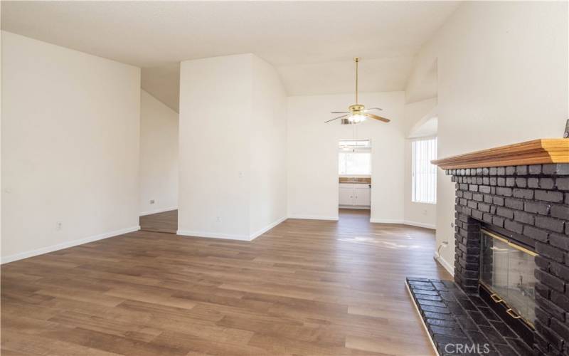 Living Room opens up to Dining Room