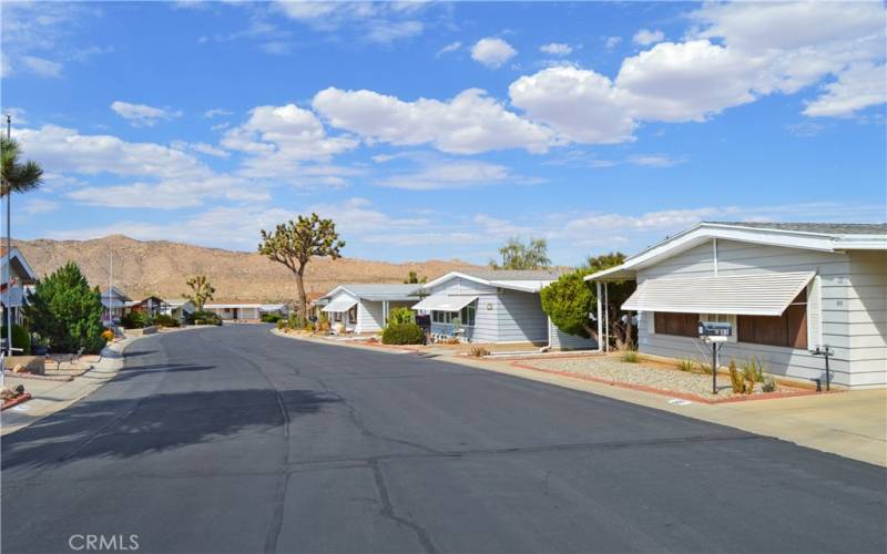 This street view gives you a taste of life in this beautiful, well-maintained community where the desert views are free!