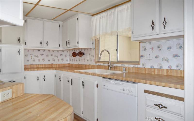 Yes, there is a dishwasher and just look at all of that counter space!