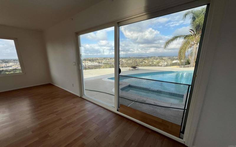 17X22, Direct Patio access with pool and panoramic view from each window.