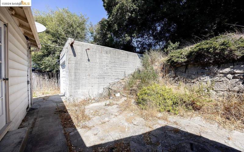 Backyard facing detached garage