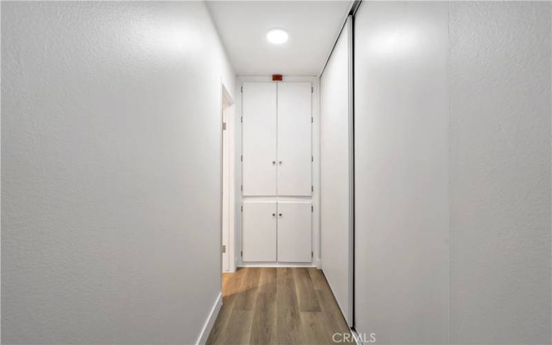 Large Closet and linen cabinets in the master bedroom.