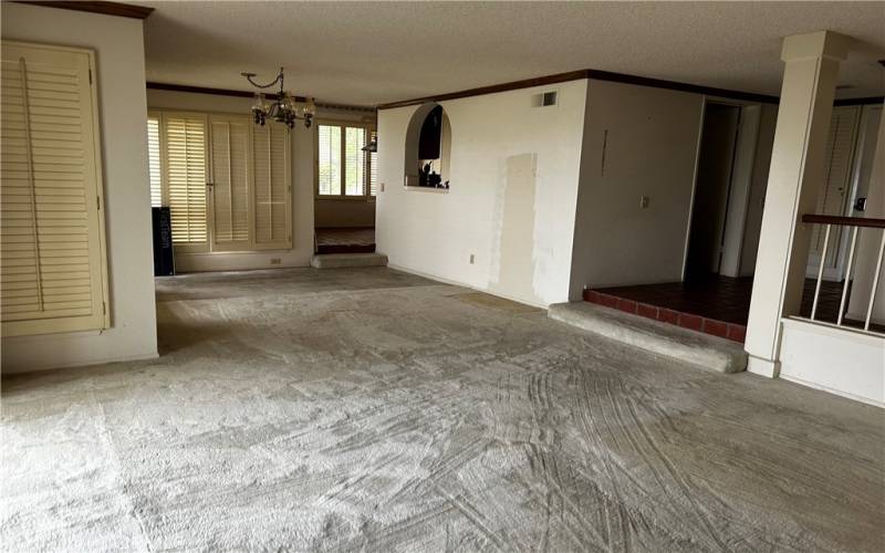 Living room. Step up to dining room and kitchen.