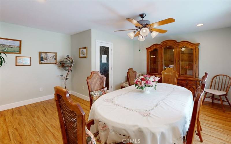 Walk-in pantry in dining room.