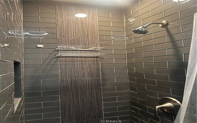 Shower with designer tiles