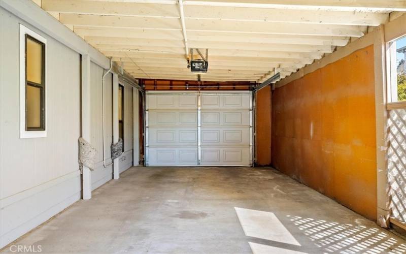 Carport door offers privacy