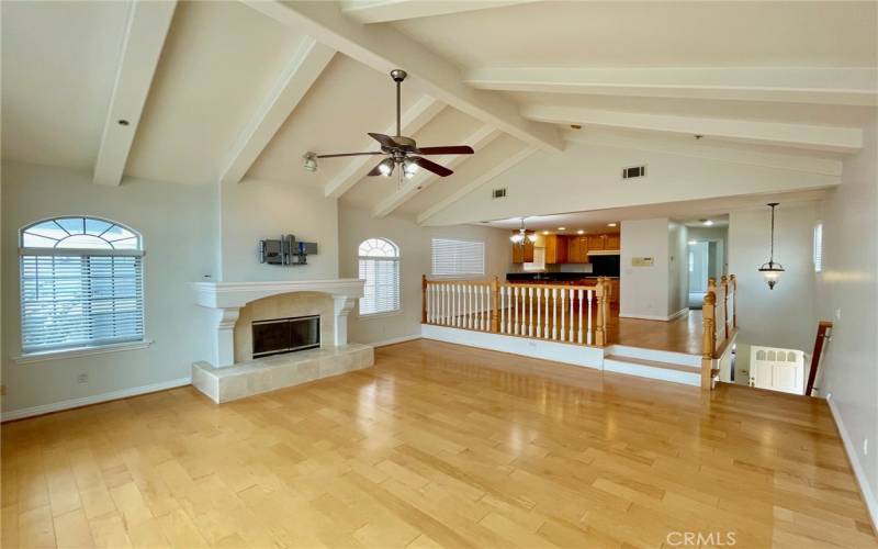 Cathedral ceilings, open concept top floor