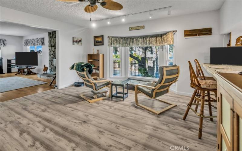 Dining room with bay window