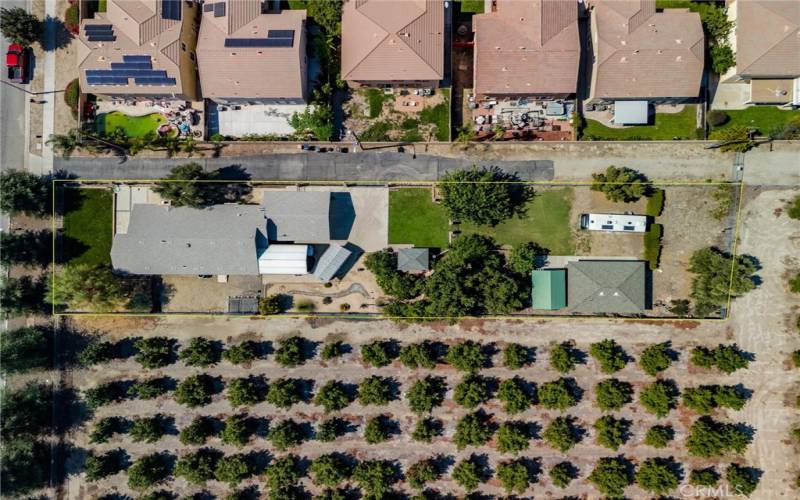 Aerial View with outline of property