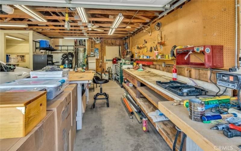 Workbench area in attached garage