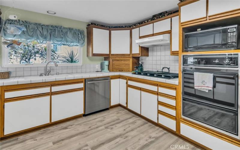 Kitchen with a little cubby for quick access to highly used appliances