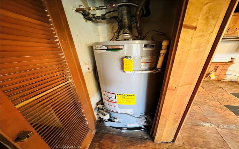 The water heater.