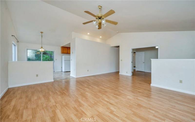 Living area looking toward den and kitchen.