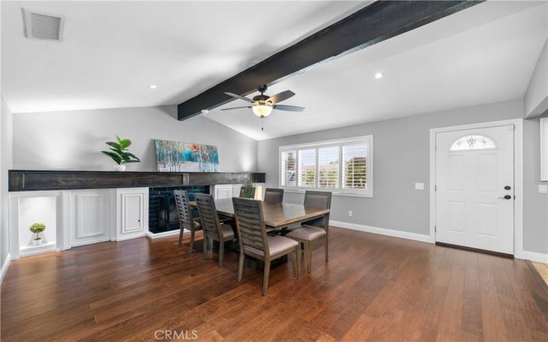 Living Room w/beamed ceiling