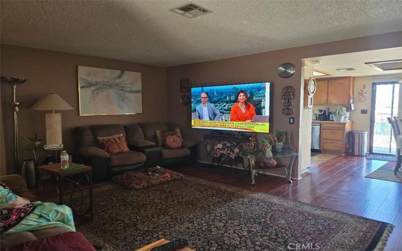 Entry view, living room.