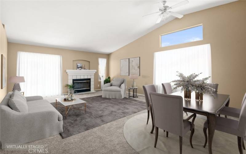 Virtually Staged Living Rm & Dining Rm