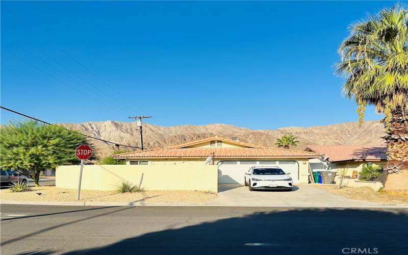 back of home garage view