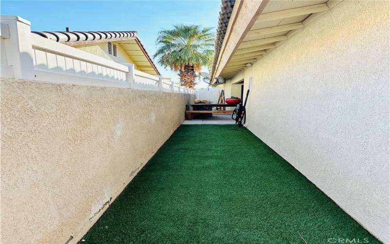 side walkway to patio off living room