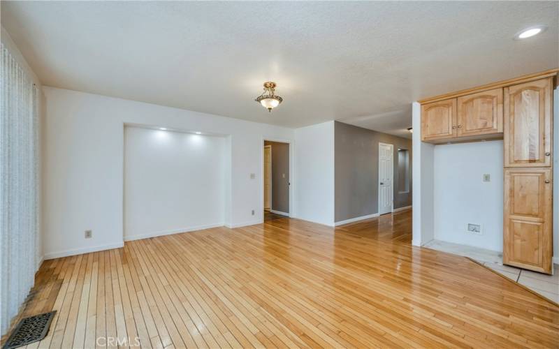 Dining area with sliding door to rear deck