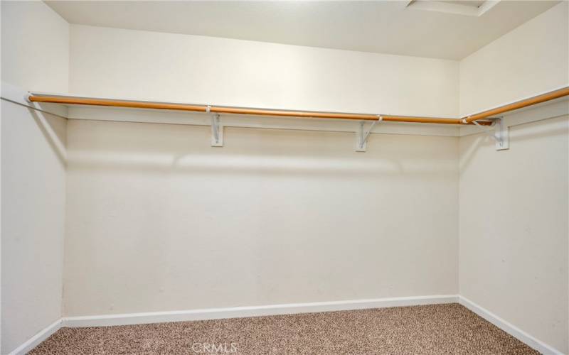 Primary has large walk in closet