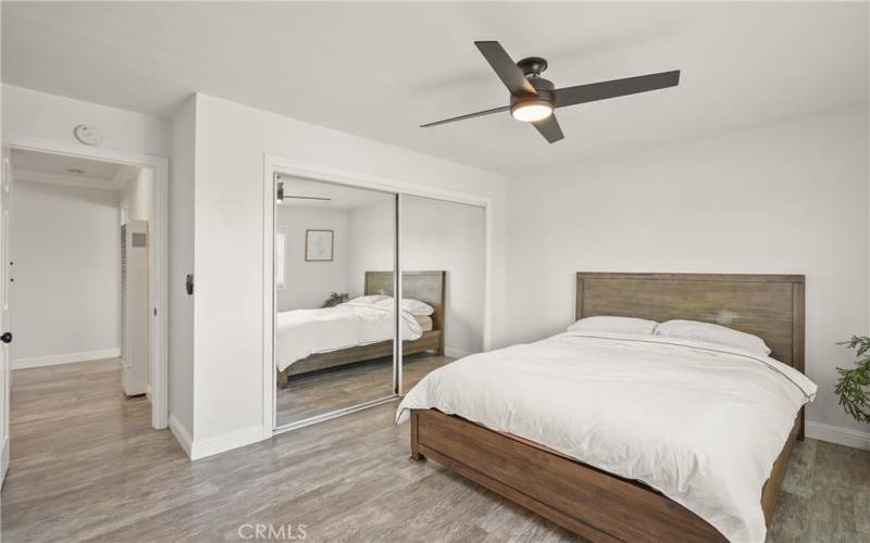 Primary Bedroom: Ceiling fan with light