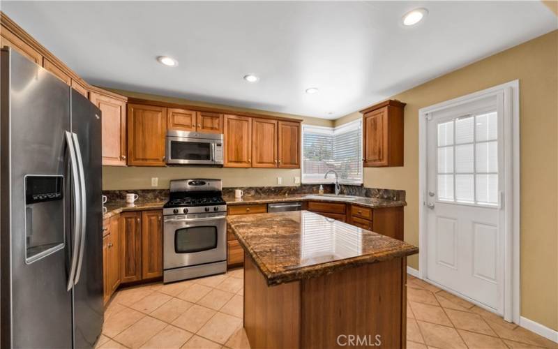 * Big Kitchen Has Custom Made Cabinets And Brazilian Granite Counter Tops *