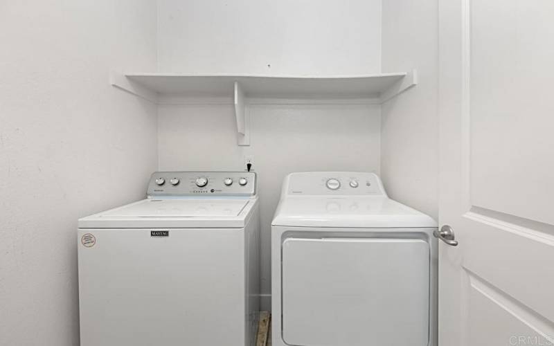 On the second level, side-by-side laundry