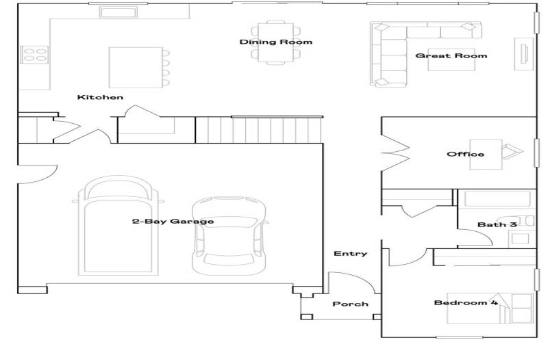 Residence 1 - Level 1 Floorplan