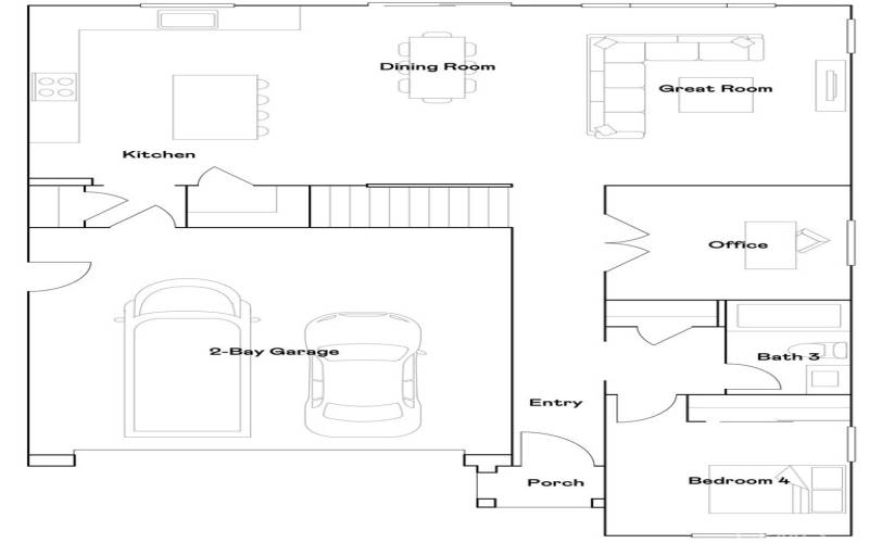 Residence 1 - Level 1 Floorplan