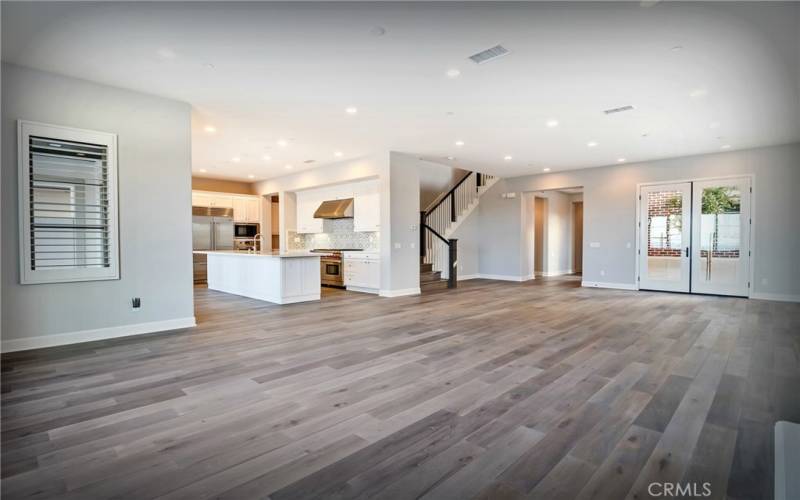 Great room opening to kitchen