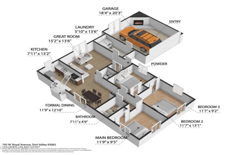 745 Royal Ave.- 3D Floorplan