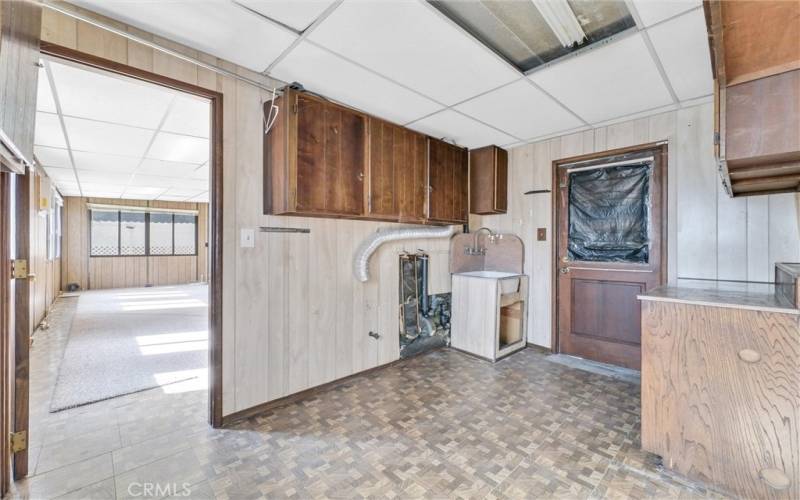 Laundry area off enclosed patio