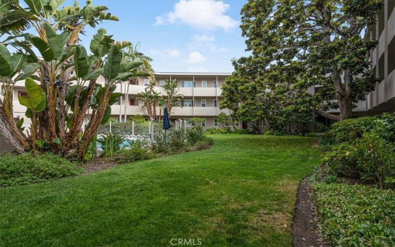 Lush green landscaping