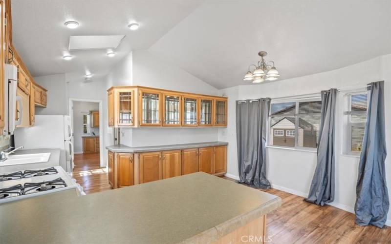 Kitchen with china hutch