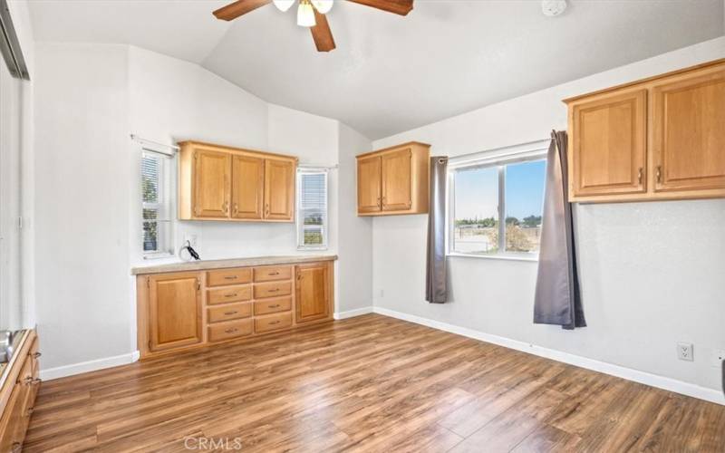 Bedroom with built in cabinetry