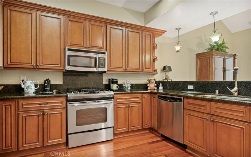 Kitchen with high ceiling