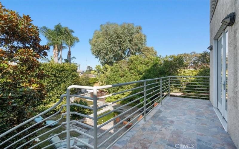 Balcony off Living Room with access to backyard