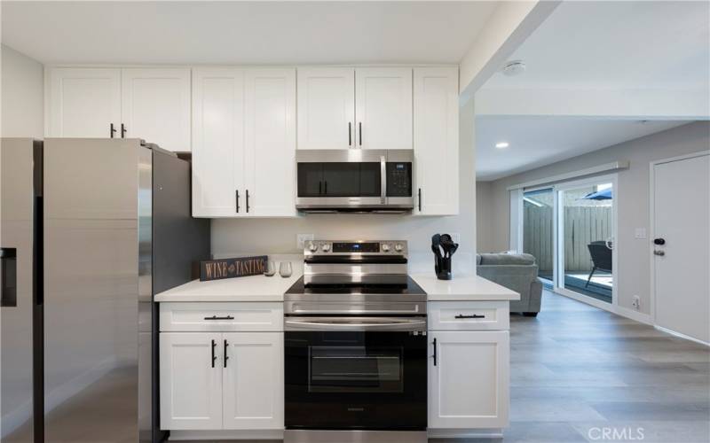 New cabinets and electric range