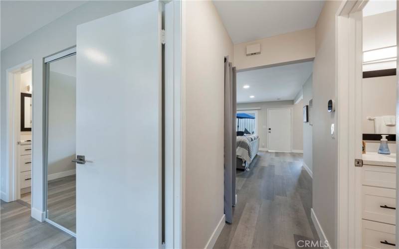 Entrance to primary bedroom off hallway