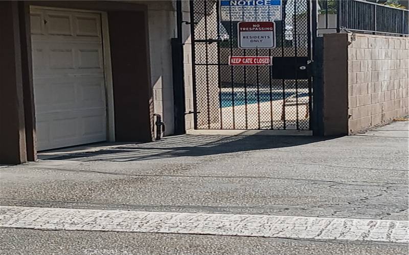 View of gate to pool